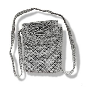 Gray Wool Crossbody Bag